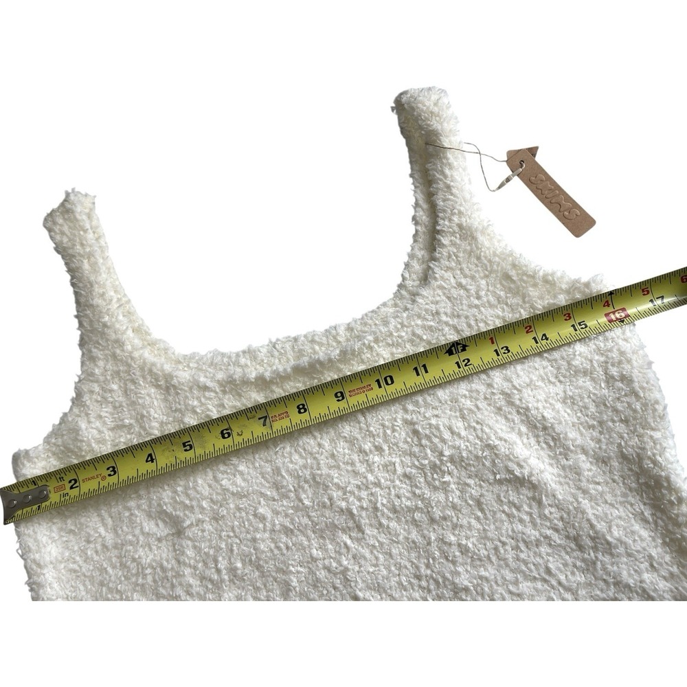 NWT SKIMS Cozy Knit Tank Top Bone/Cream Sz L/XL  Fuzzy Loungewear - Picture 6 of 7